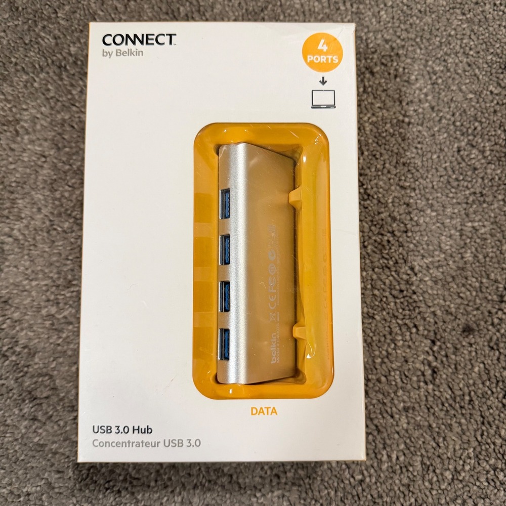 Belkin CONNECT 4 Port USB 3.0 Hub Data Hub Silver